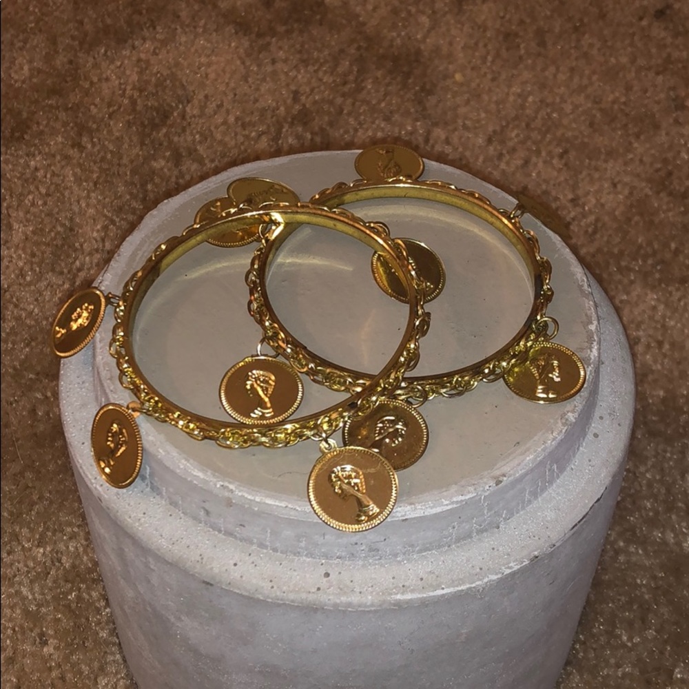 Gold gypsy costume jewelry bracelets